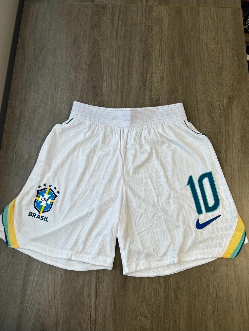 Nike Brazil 10 White Athletic Shorts - Picture 1 of 6